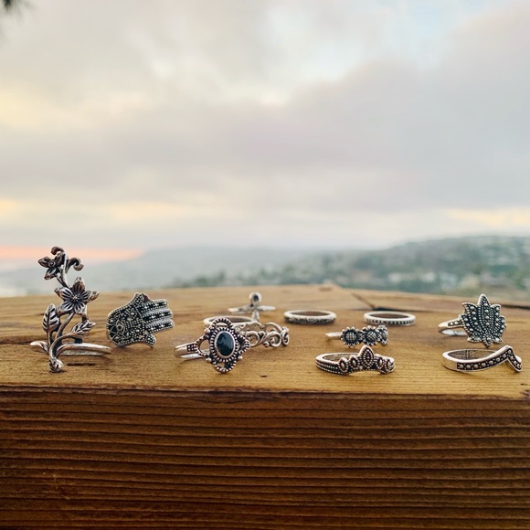 HAMSA ♡ Bohemian Midi Rings GIFT SET - Picture 4 of 6